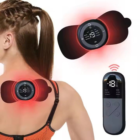 Remote control EMS muscle stimulator lower back massager lumbar menstrual heatin