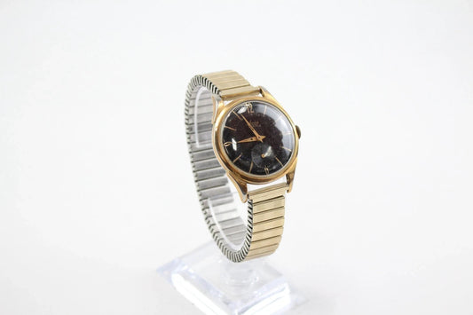 Avia Gold Tone Small Seconds Watch Hand-Wind Working