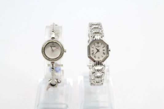 Womens Sterling Silver & Silver Plated Watches Quartz Rotary Etc Working x 2