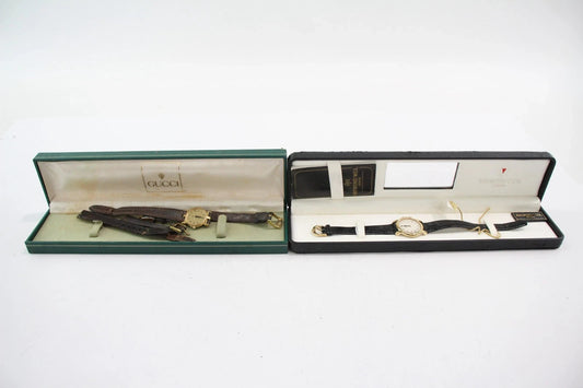 Ladies Gold Tone Watch With Box Raymond-Weil Gucci Quartz SPARES & REPAIRS x 2