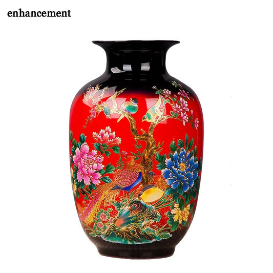 Porcelain Flower Vase Ceramic Flower Holder Home Desk Christmas-20 cm