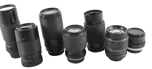 Assorted Vintage Manual Focus Camera Lenses Untested, etc. x 7