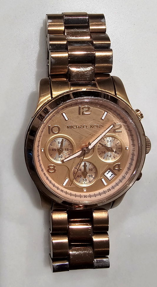 Michael Kors Women's Rose Gold-Tone Watch – MK-5128 – Quartz – Working Condition