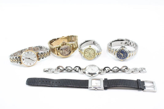 6x Women’s Assorted Quartz Watches – Including Rotary, DKNY, Ellesse – Working