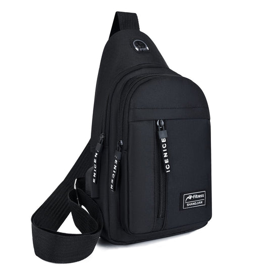 Fashion Lightweight Waterproof Cross Body Bag Medium Capacity Sport Hik- Black
