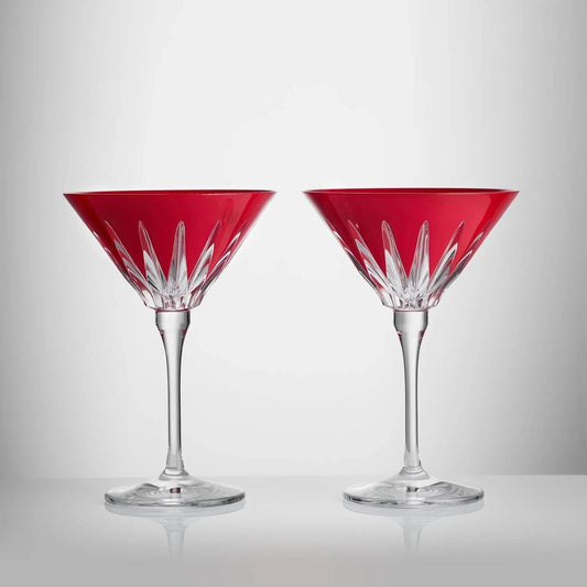 Waterford 2026 New Year Firework Martini Glasses, Set of 2,Red Crystal-RRP: $669