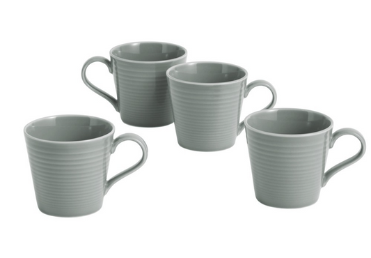 Royal Doulton Gordon Ramsay Maze Dark Grey Stoneware Mugs 14 oz - set of 4
