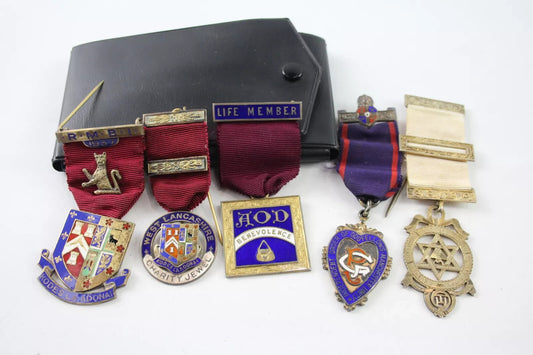 Sterling Silver Jewels / Medals Inc Masonic Order Of Druids Etc x 5 84g
