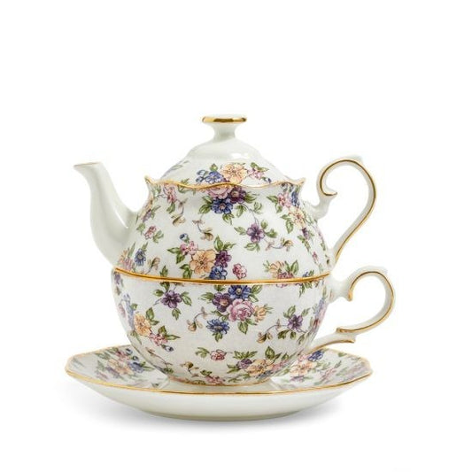 Royal Albert 100 Years 1940 English Chintz Tea for One Teapot Cup Saucer RRP$299