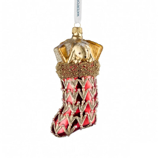 Waterford Holiday Heirlooms Red Stocking Crystal Christmas Ornament 1080349 New