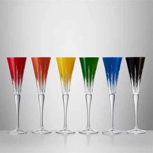 WATERFORD NEW YEAR FLUTES FIREWORK ET OF 6 MULTICOLOR 1072456. NEW IN BOX.