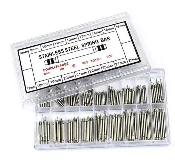 360pcs 8-25mm Stainless Steel Spring Bars Strap Link Pins Watch Band Repair Kits
