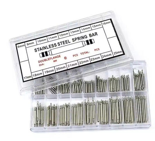 360pcs 8-25mm Stainless Steel Spring Bars Strap Link Pins Watch Band Repair Kits