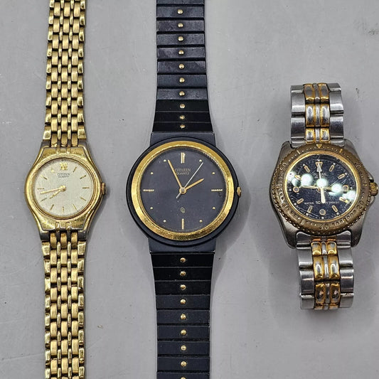 3x Vintage Japanese Watches: Citizen & Pulsar REPAIR/SPAIR
