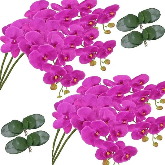 32" Artificial Butterfly Orchid Fake Phalaenopsis Flowers 6 Pcs Artificial Orchi