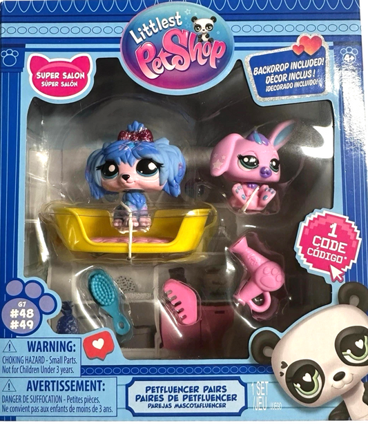 2024 Littlest Pet Shop Petfluencers G7 #49 Pairs Super Salon New in Box