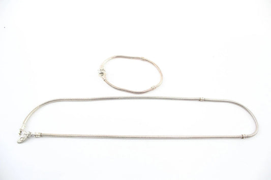 Pandora Sterling Silver Jewellery Necklace Bracelet Snake Link x 2 (46g)