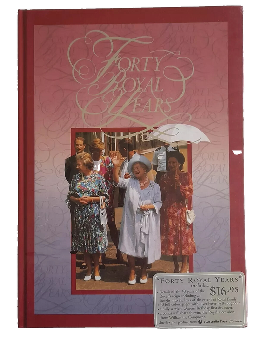 Australia Post Forty Royal Years Hardcover including First Day Cover And Poster