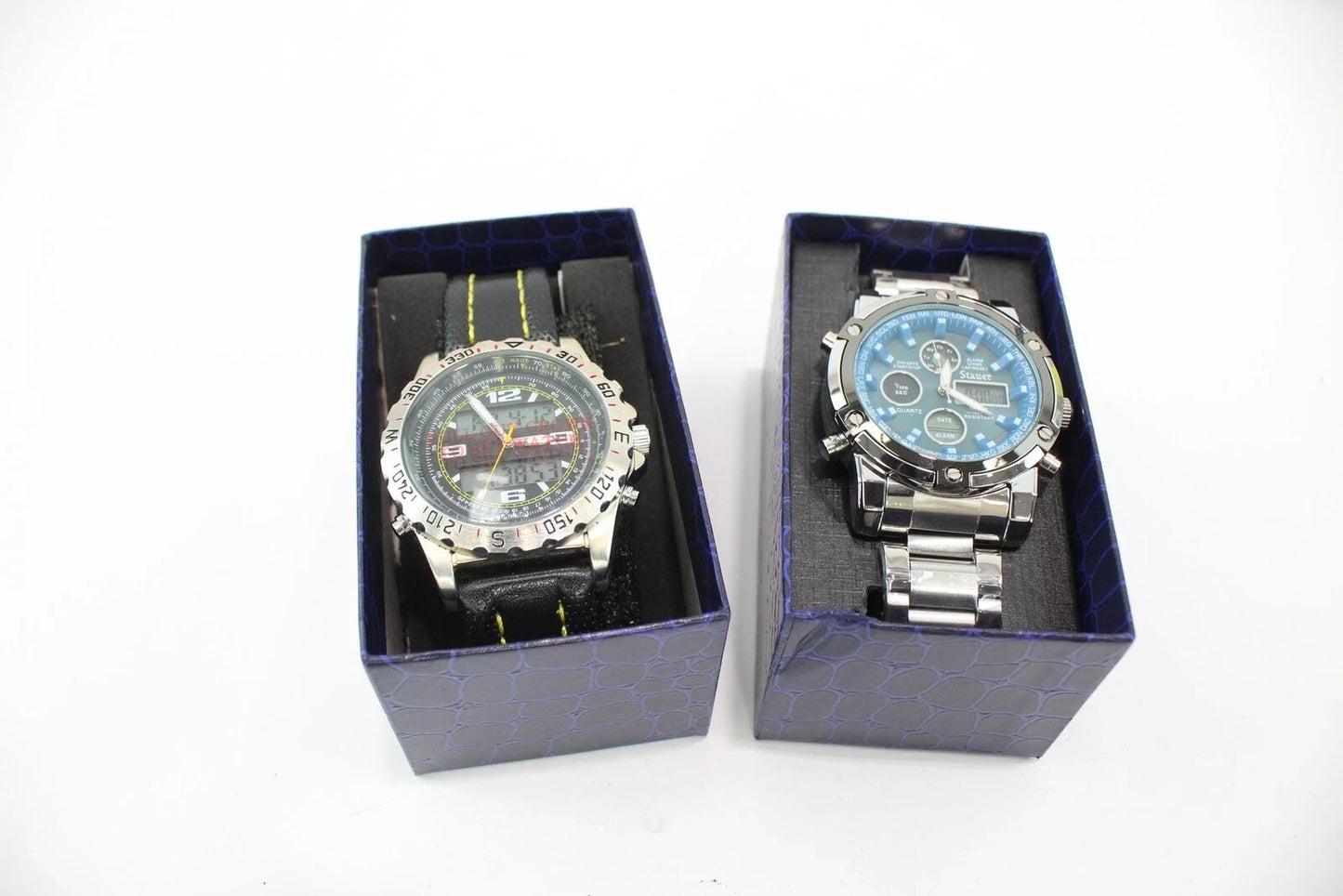 2X Men's Assorted Stauer Watches Quartz -Boxed - in Working condition