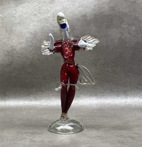 Murano art glass carnival man figure in 34cm Height