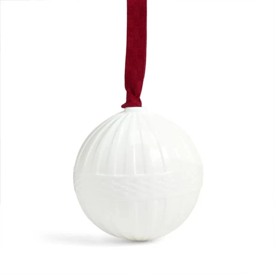 Wedgwood Festive Fluted White China Hanging Ornament RRP: $99.0