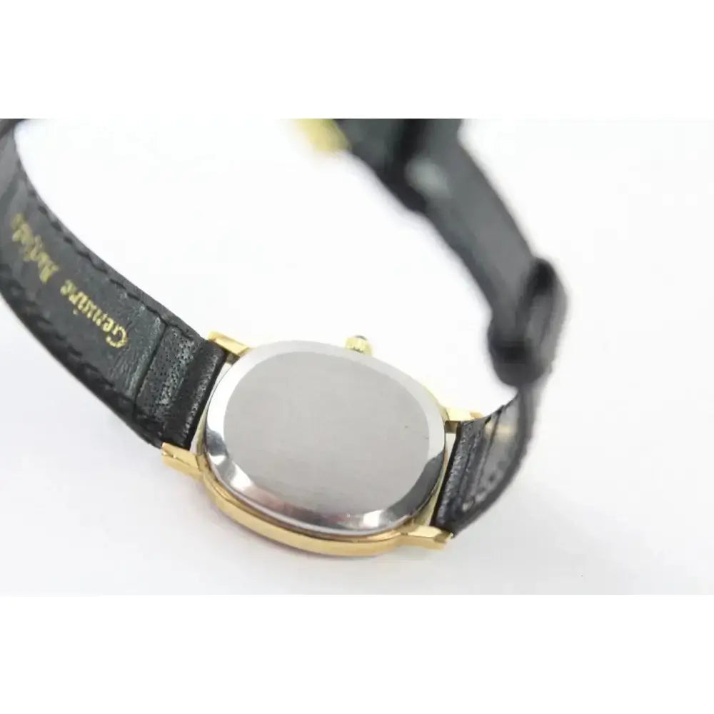 Vintage Omega De Ville dress watch with black leather strap