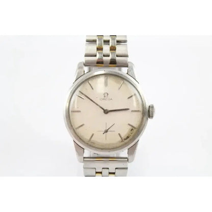 Vintage Omega hand wind watch dial close-up