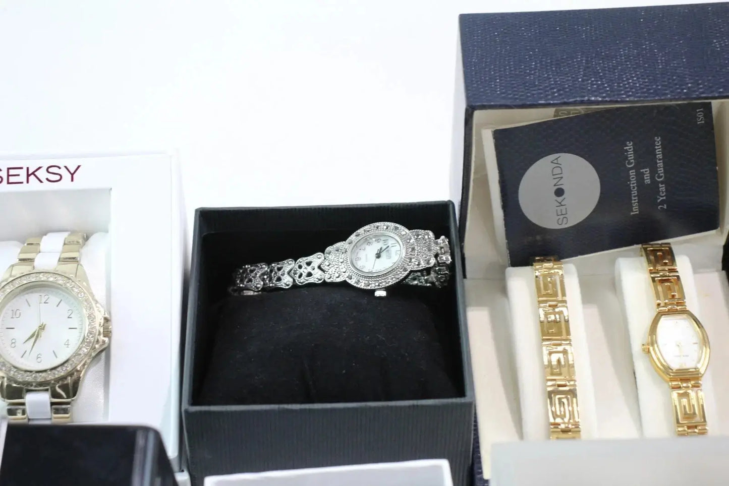 Womens Assorted Boxed Watches Seksy Guess Etc Quartz UNTESTED x 15