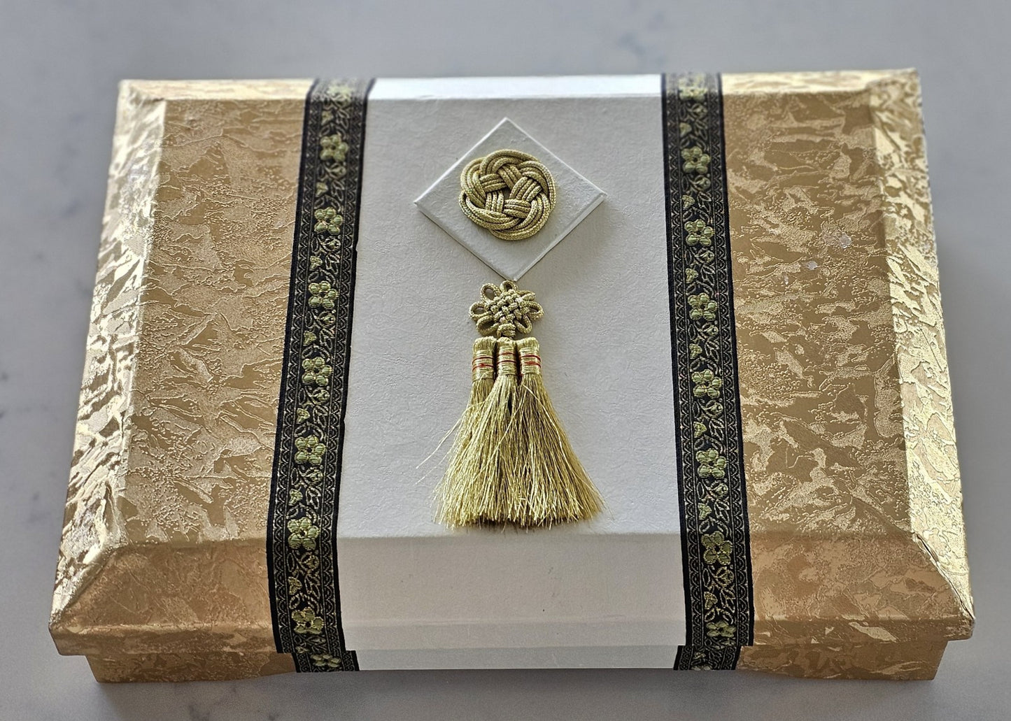 Vintage Table Cover, Silk Chinese Tablecloth 90x90cm in a Beautiful Box