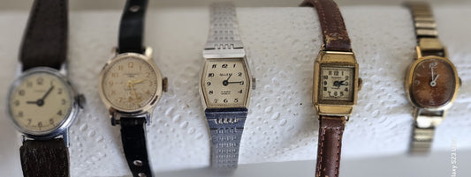 Women's Vintage Watches Hand-Wind Gillex, Ingersoll Timex And Russe Untested x 5