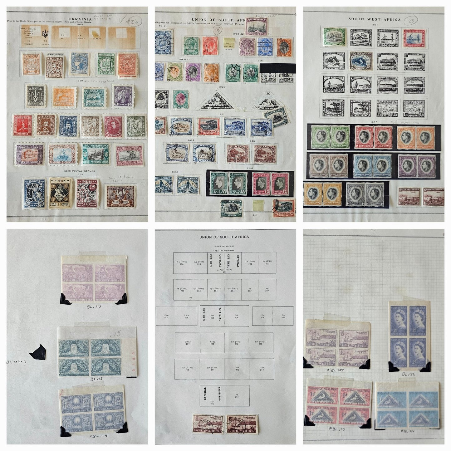 Vintage South Africa And Ukraine Post Stamps #0224