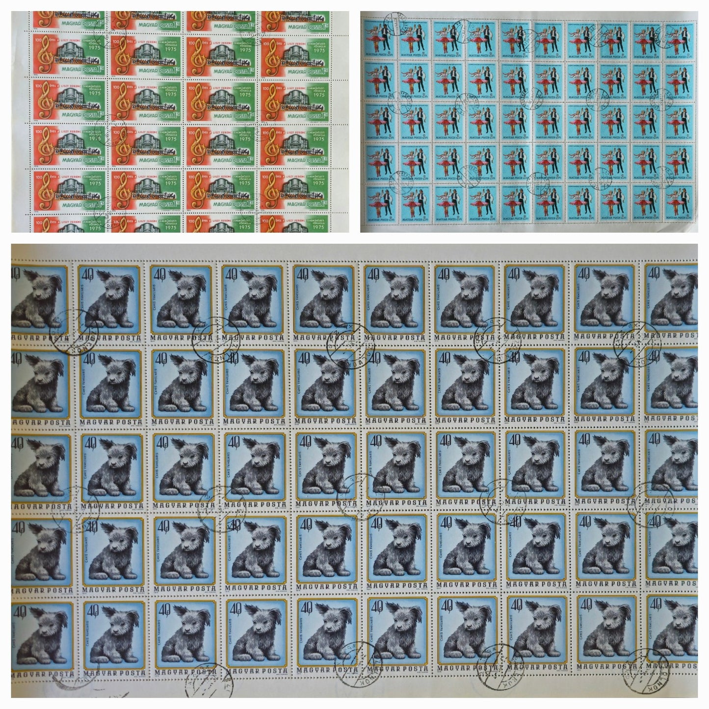 Vintage Magyar 3 Sheets Post Stamps #0301