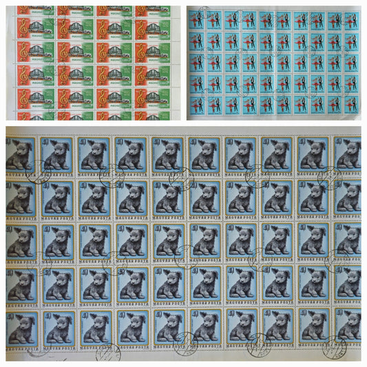Vintage Magyar 3 Sheets Post Stamps #0301
