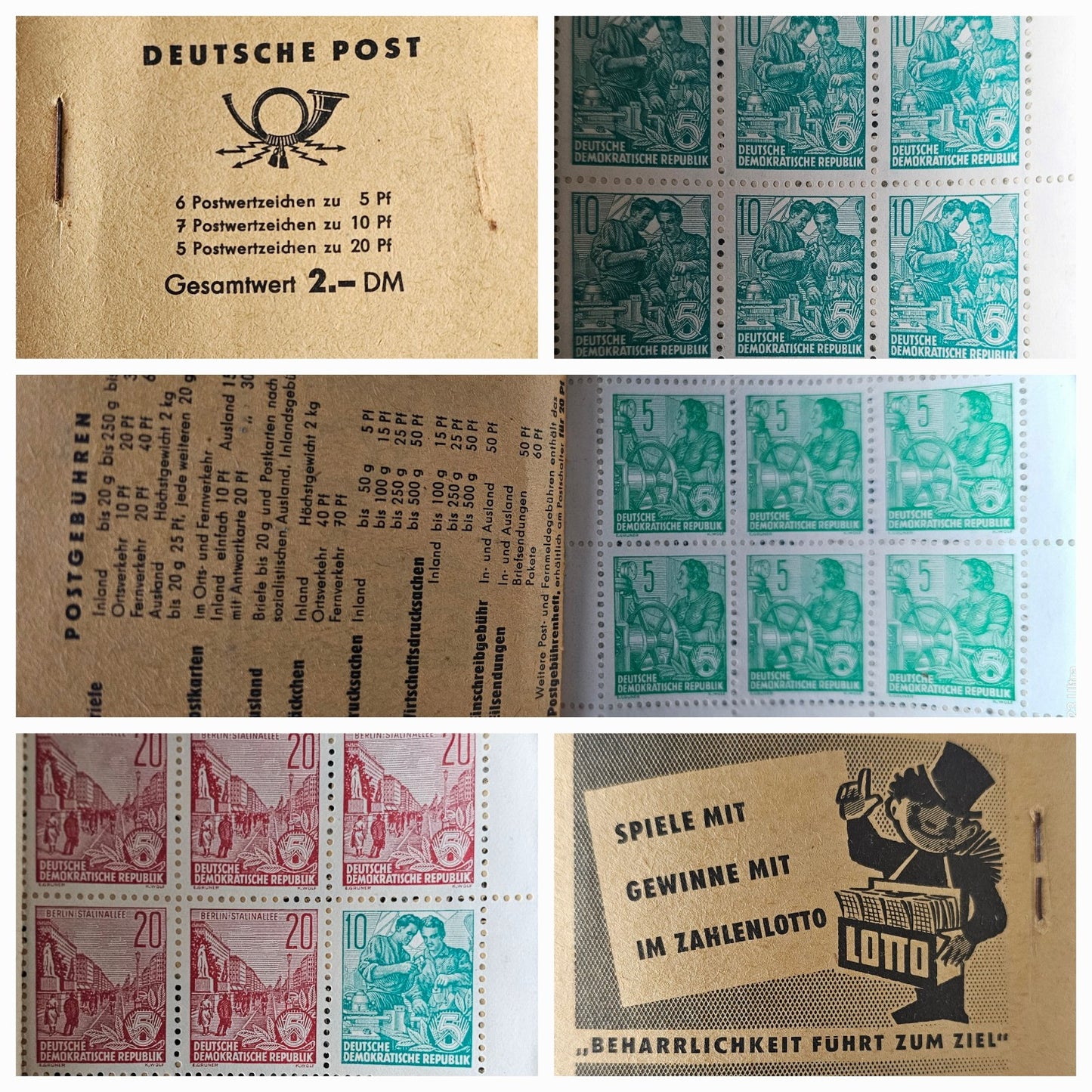 Vintage Deutsche Post Mint Sheets of Booklet  Stamps #0224