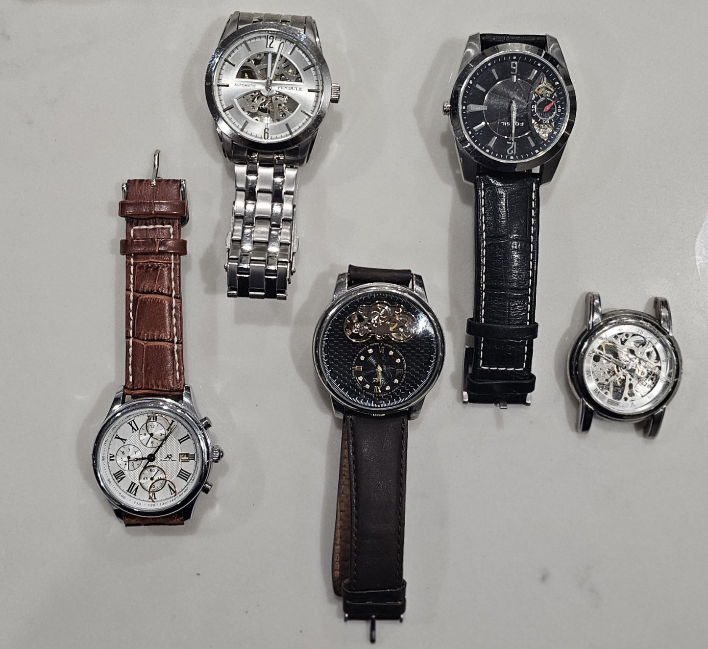 Men's Vintage Watches Hand Wind Untested x 5 for Repair/Spair