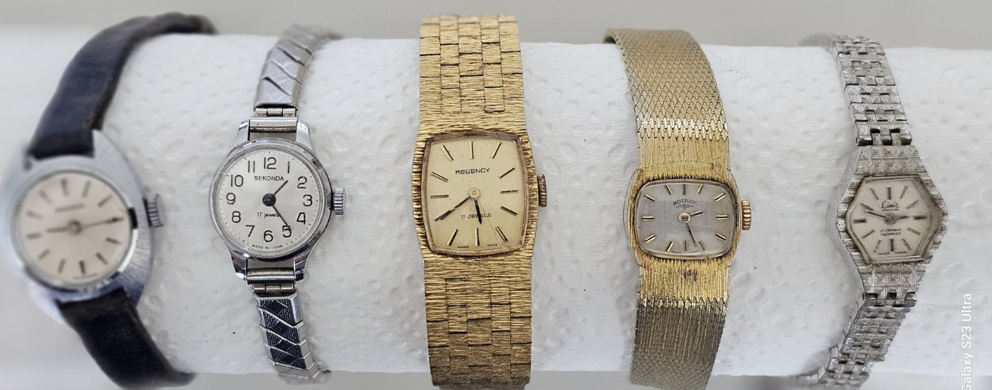 Women' Vintage Watches Hand-Wind Ingersoll, Sekonda, Limit, Regenc  Untested x 5