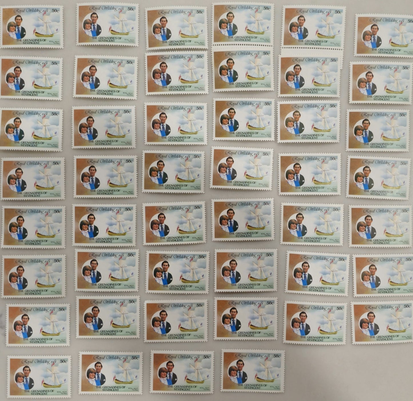 Collection of Grenadines of ST. Vincent 46x$0.5 Total $23 Face Mint Stamps #0307
