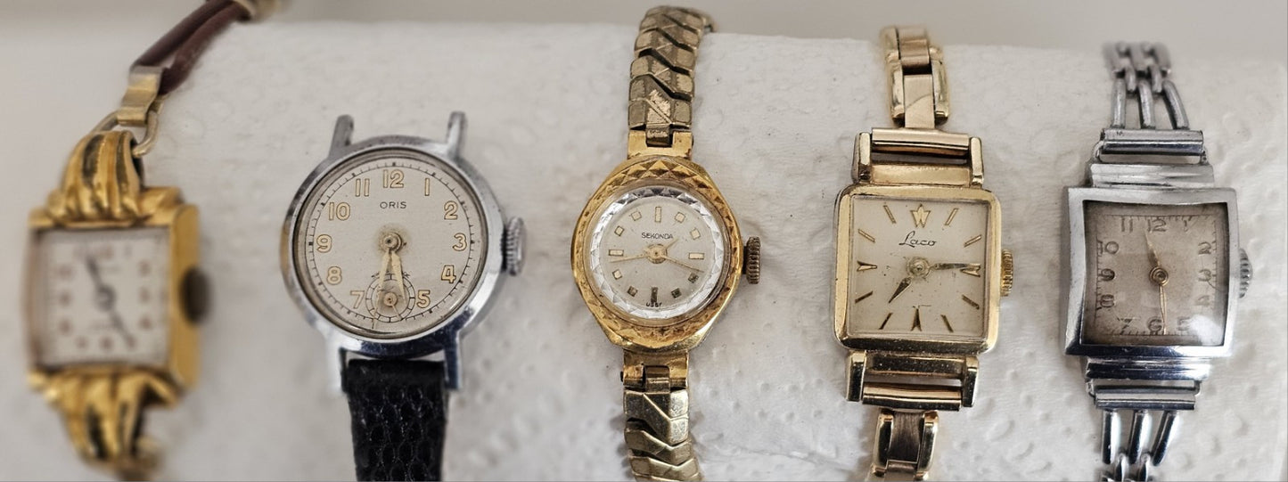 Women's Vintage Watches Hand-Wind Sekonda, Oris, Etc. Untested x 5