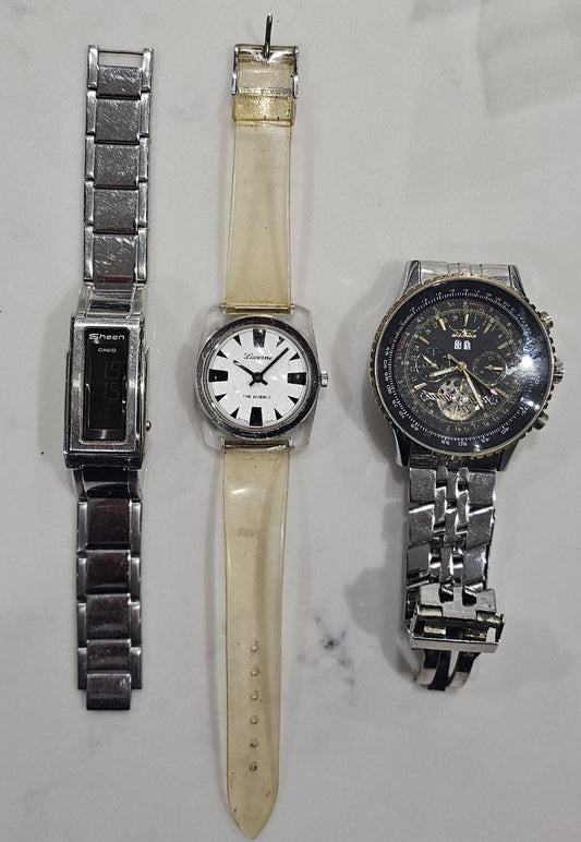 Mens Vintage Wristwatches Hand Wind Untested x 3
