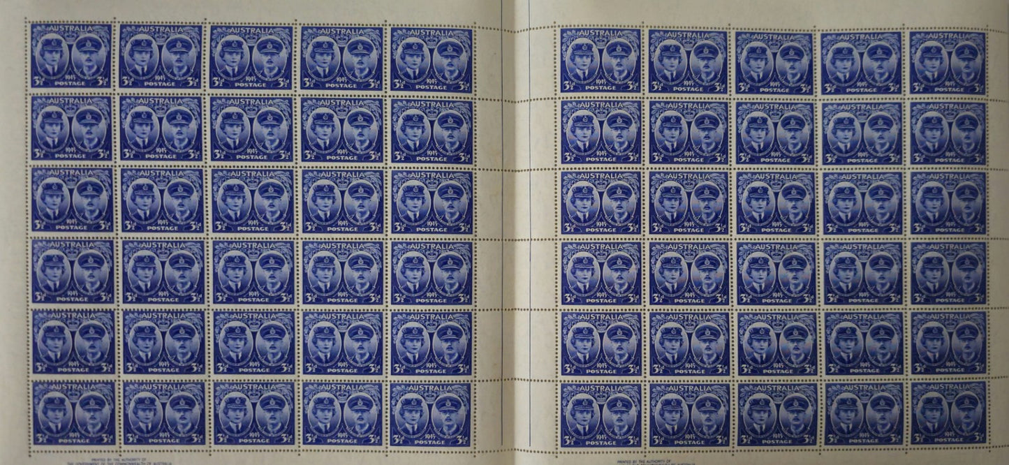 Vintage Collection of Australia Complete Sheet Of Dim Stamps #0307