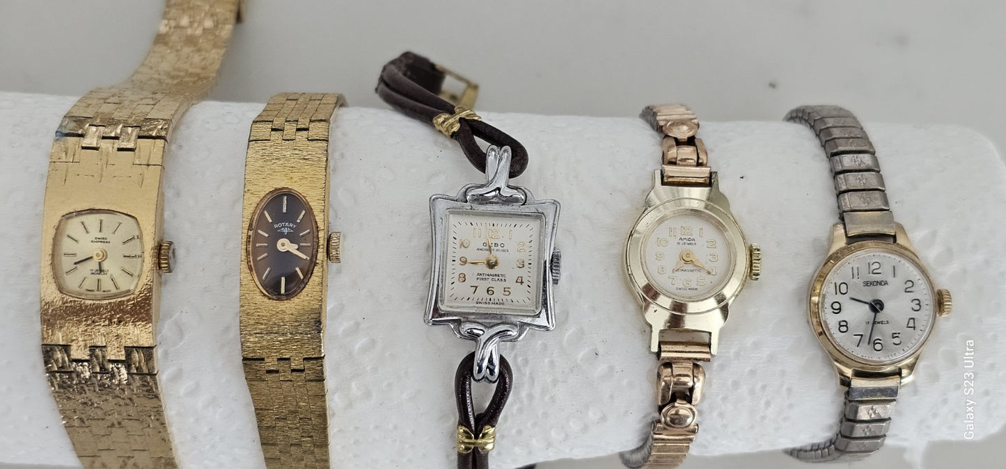 Women's Vintage Watches Hand-Wind Sekonda, Gebo, Amoda Untested x 5