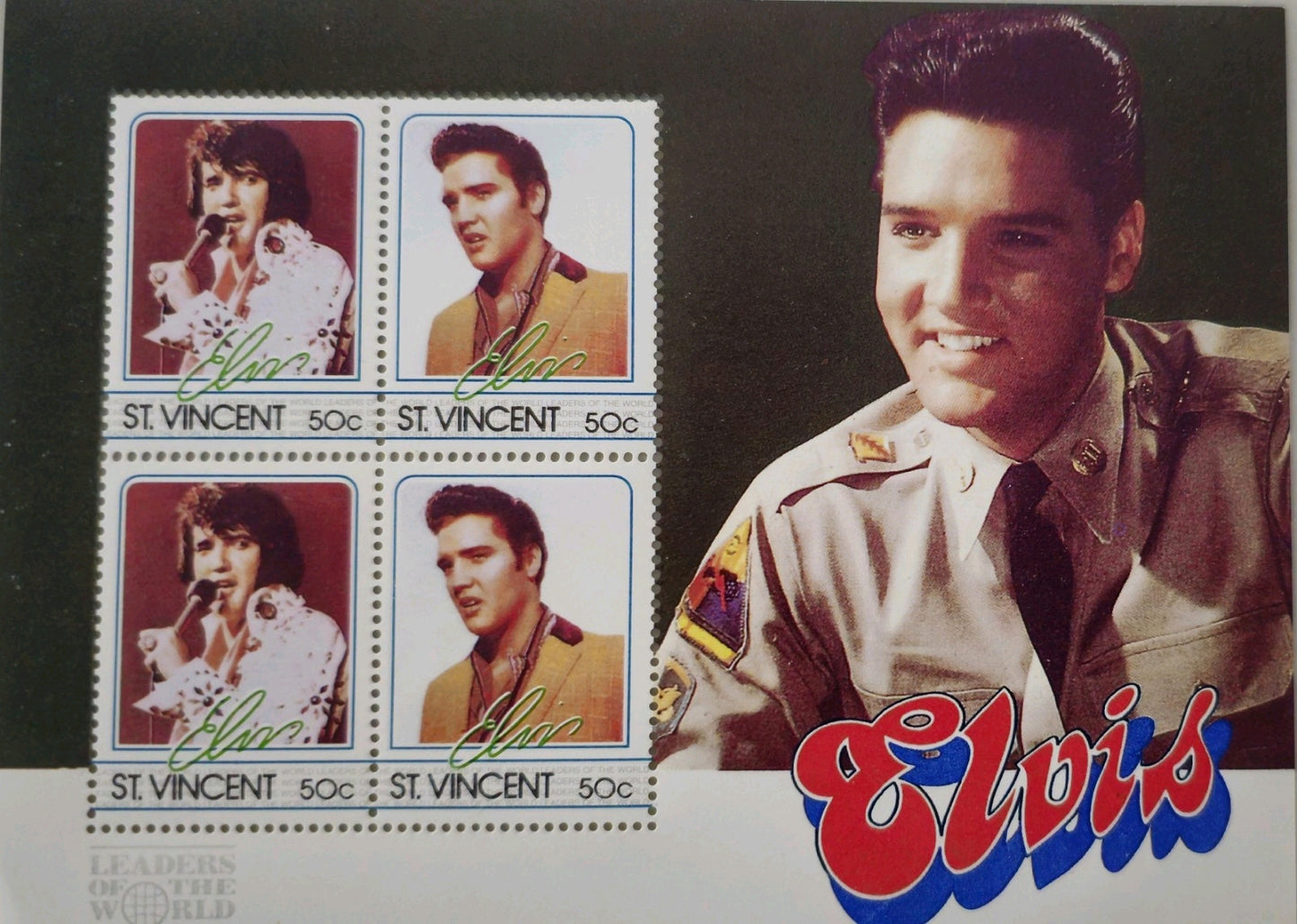 Vintage Sheet of St. Vincent  Elvis Stamps #0210