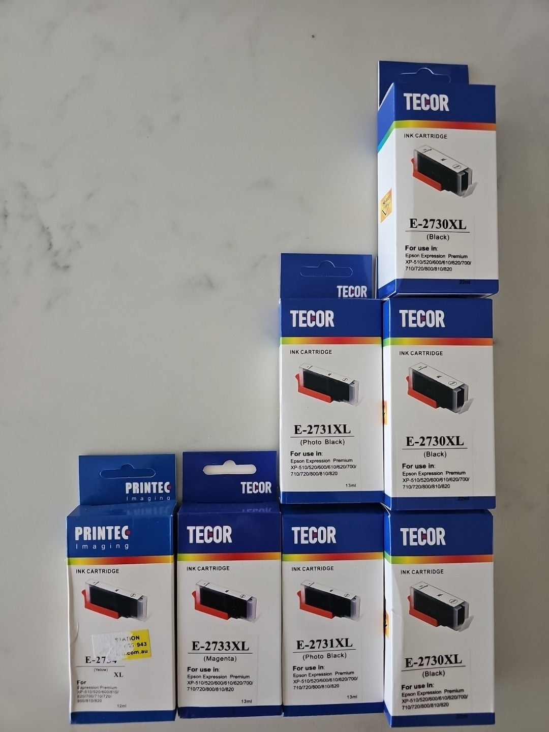 7xTecor INK Cartridges E-2731-4-XL - For Epson Expression Premium XP