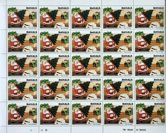 Sheet of Anguilla Christmas Post Stamps #0301