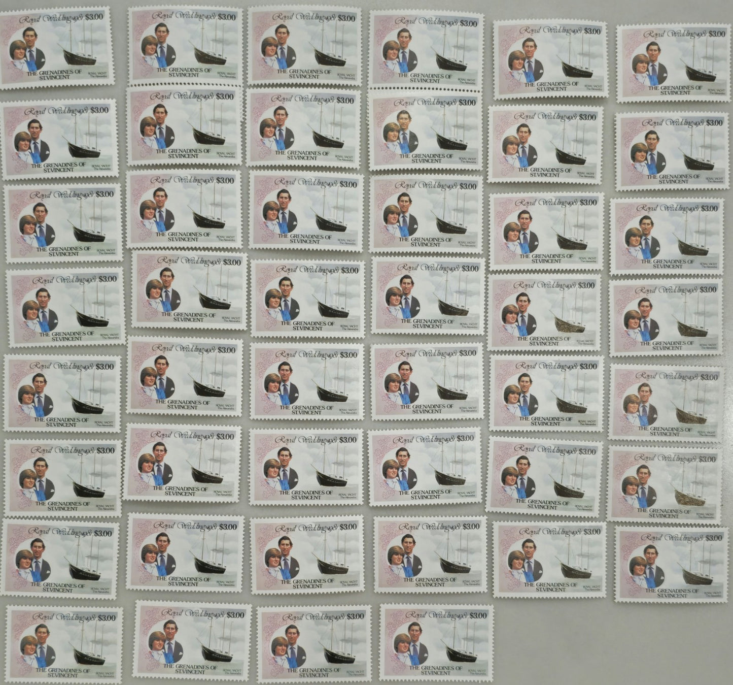 Collection of Grenadines of ST. Vincent 46x$3 Total $138 Face Mint Stamps #0307