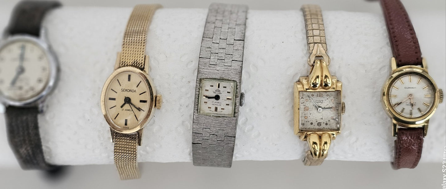 Women's Vintage Watches Hand-Wind Sekonda, Summit, Cindy, Ingersoll Untested x 5