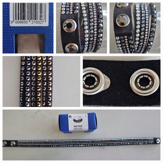 Swarovski White and Black Crystal Bracelet (Signed, Original)