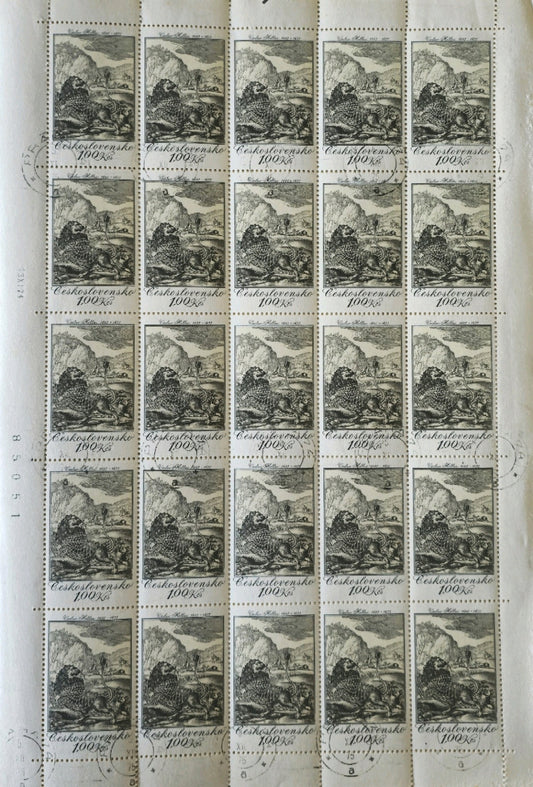 Vintage Check Sheet Post Stamps #0301