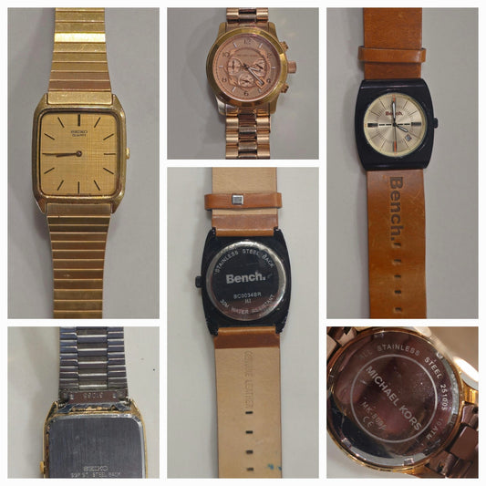 Men's Assorted Watches Quartz Bench Seiko, Michael Kors SPARES/REPAIRS x 3