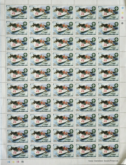 Vintage Nicaragua Sheet Post Stamps #0301
